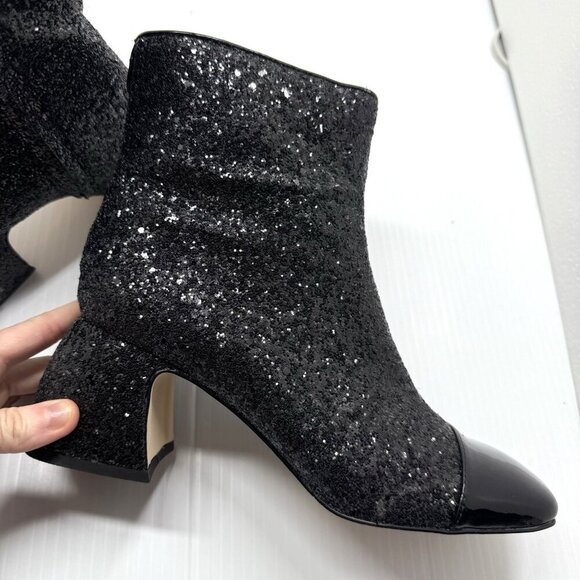 Circus NY by Sam Edelman Women's Black Glitter Osten Cap Toe Boot Size - Picture 8 of 9